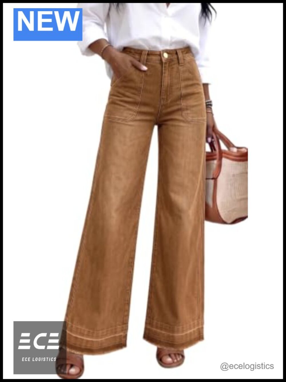 High Waisted Wide Leg Jeans Soft Stretch Denim Trouser Pants